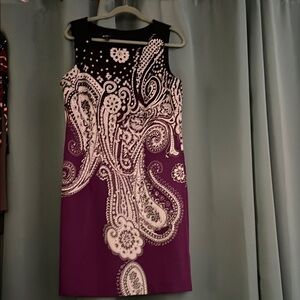 Elegant Purple Paisley Dress